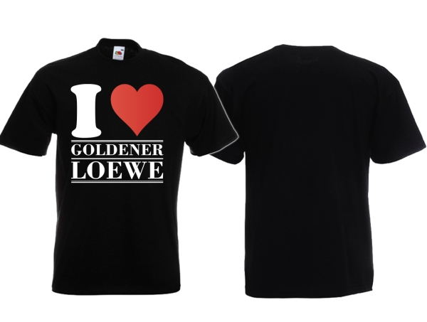 T-Hemd - I Love Goldener Löwe - schwarz