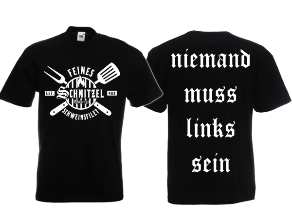 T-Hemd - Feines Schnitzel Schweinsfilet - schwarz/weiß T-Hemd - Feines Schnitzel Schweinsfilet - schwarz/weiß