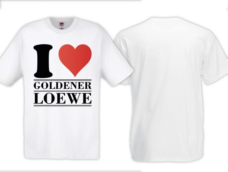 T-Hemd - I Love Goldener Löwe - weiß