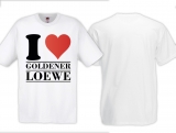 Frauen T-Shirt - I Love Goldener Löwe - weiß