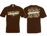 Frauen T-Shirt - Bratwurst eating Bastard - braun/beige