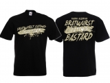 Frauen T-Shirt - Bratwurst eating Bastard - schwarz/beige