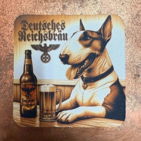 Getränkeuntersetzer - Reichsbräu - Bullterrier Getränkeuntersetzer - Reichsbräu - Bullterrier