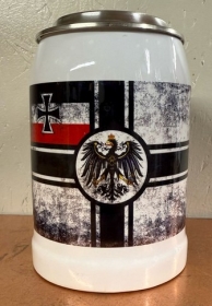 Bierkrug mit Zinndeckel - Reichskriegsflagge - vintage Bierkrug mit Zinndeckel - Reichskriegsflagge - vintage